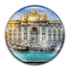 Rome Trevi Fountain Paperweight in Gift Box, 3 Inch Crystal Dome, Perfect for picture