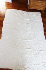 Rare Antique Edwardian French Heavy Linen Bed Sheet 78