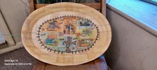 Vtg DogPatch USA Souvenir Bamboo Serving Tray Lil Abner 1973 Capp Enterprises  picture