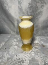 VTG  Hand Carved Alabaster Marble Onyx  Solid Bud Vase 4