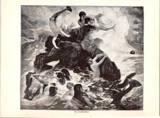 The Mermaidens Tennyson's Mermaid Arnold Böcklin 1902 Book Plate Print TL14 picture