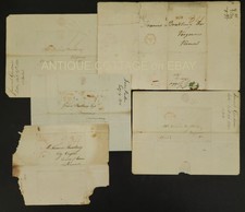 1810 antique VERGENNES FURNACE vt STAMPLESS COVER 6 LETTERS lot Francis BRADBURY picture