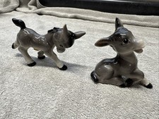 Pair Relco Vintage Ceramic Donkey Salt And Pepper *Repaired* Ships Free Tracked picture