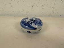 Chinese Unknown Age Blue & White Porcelain Wax Seal Paste Box w/ Qianlong Mark picture