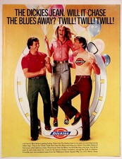 Dickies 1982 Print Advertisement 10x13 Twill Jeans Vintage Collectible picture