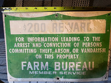 Farm Bureau Member Service $200 Reward Metal Advertising Sign, Green/White picture