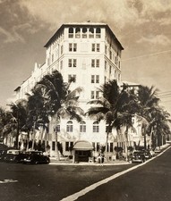 Miami Beach Florida Boulevard Hotel Dade Blvd Meridian Ave WF Gerecke 1940s RPPC picture
