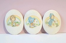 Vintage 1970s Betsey Clark Plaster Wall Plaques - Set of 3 - Whimsical Rainbow  picture