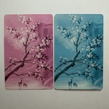 Blue And Pink Monotone Deer Scenic Single Swap Playing Card Companions picture
