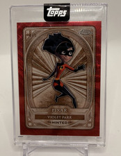 2025 Topps Disney Mint Violet Parr Chrome Red Refractor 4/5 encased picture