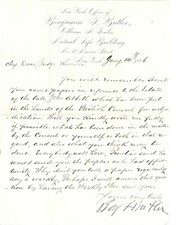 Benjamin F. Butler Writes Judge Kinsman In Egypt About Estate picture