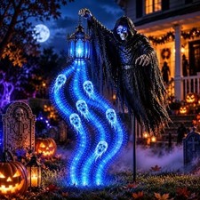 Halloween Soul Harvester Animated Garden Light, Solar Powered Flowing Ghost Ligh picture