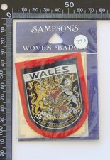 Vintage HRH Prince Of Wales Coat Of Arms Souvenir Patch Felt Cloth Woven Badge picture