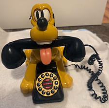 Vintage Disney Telemania Pluto Animated Talking Telephone Missing Ear   Untested picture