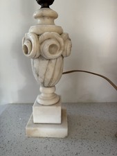 Antique Italian Hand Carved Alabaster Marble Table Lamp picture