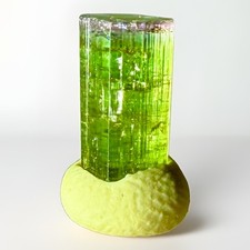 Rare Brilliant Neon Green Purple Tip Tourmaline Crystal Natural Raw Specimen picture