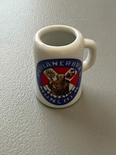 1990 Vintage Paulanerbrau Reutter Porzellan Miniature Shot Glass made in Germany picture
