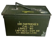 Original .50 CALIBER 5.56mm Military AMMO CAN M2A1 50CAL METAL AMMO CAN BOX VGC picture