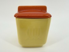 Vintage Franciscan Ware Toastmaster Red Orange Lid Jam Jelly Jar 2.5 x 3.5