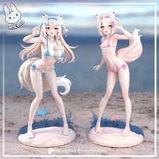 1:8 Fuwawa & Mococo Hololive Fan Art UNPAINTED High Quality Garage Kit picture