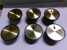 6 VINTAGE MAGNAVOX BLACK CONTROL KNOBS WITH BRASS INSERTS picture