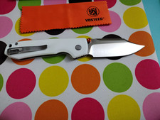 Vosteed Raccoon 2.0  EDC White G10 Button Lock Knife picture