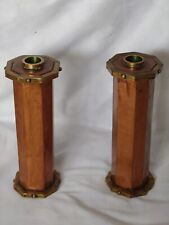 Hand hammered copper & brass candlesticks candleholders  picture