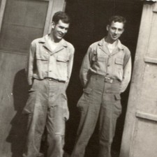 c1940s WWII US Army Soldiers Quonset Hut 5th Platoon Barracks Snapshot Photo Vtg picture
