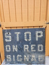 Large RARE Vintage Antique Porcelain Railroad Crossing Sign Jewels Cat Eyes picture