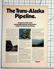 1970s Trans-Alaska Pipeline Report Exxon Magazine Ad Ephemera picture
