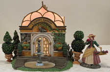 Department 56 Dickens’ Village Gift Set Lilycott Garden Conservatory Used picture