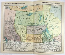 Western Canada - Original 1903 Railroad Map. Antique picture