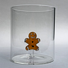 Ichendorf Milano Gingerbread Man 3D Glass Tumbler Holiday Christmas + Gift Box picture