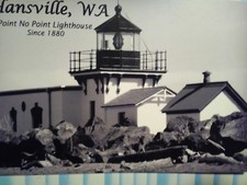 AERIAL VIEW FROM HANSVILLE WA POINT NO POINT LIGHTHOUSE HANSVILLE WA picture