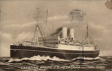 CANADIAN PACIFIC Steamship Ship Steamer S.S. Metagama 1925 SHIP CANCEL PC picture