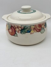 J&G Meakin Millbrook Covered Casserole Dish Fruit Pattern Made in UK picture