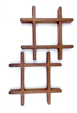 Vintage 1950s MCM Jens Quistgaard JHQ Dansk Carved Teak Wood Trivet Set Denmark picture