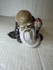 Vintage Chinese Shiwan Mudman Shou Lao God of Longevity Figurine Peach picture