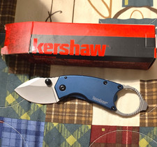Kershaw Antic 8710 Blue Aluminum Handle 8Cr13MoV Plain Frame Lock Clip picture