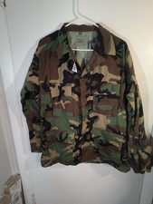 USGI M81 Woodland Camo BDU Hot Weather Combat Shirt Jacket Medium ShortTry... picture