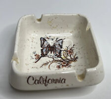 Pottery Craft Vintage Ashtray Souvenir from California Butterfly Design USA Made picture