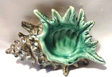 Vintage Sonco Japan Ceramic Conch Shell Trinket Jewelry Dish MCM B2 picture