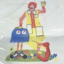 Vtg Ronald McDonald Stamped Needlepoint Canvas Only 1978 Blue Fry Kid McDonald's picture