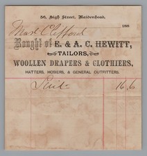 1880's Billhead E. & A. HEWITT