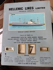 Vintage Hellenic Lines Limited Perpetual Calendar Cargo Ship Advertising Greece picture