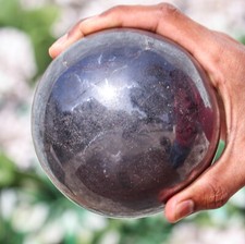 Large 110MM Silver Hematite Crystal Chakras Healing Energy Stone Sphere Ball picture