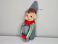 Vintage Knee Hugger Shelf Sitter Elf Christmas Ornament Japan picture
