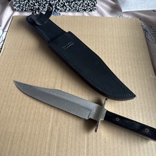 Buck 916 Custom Knife. Black Micarta Handles With Mosaic Pins..leather Sheath.￼ picture