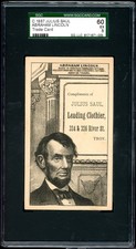 1880's H602 Abraham Lincoln US President Trade Card Julius Saul SGC 5 EX picture