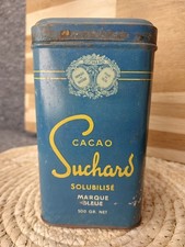 Antique Suchard Solubilized Cocoa Box 500g Blue Mark Lithographed Sheet... picture